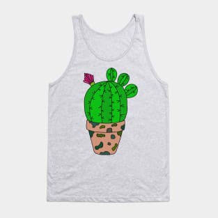 Cute Cactus Design #98: Time To Repot The Camouflage Cactus Tank Top